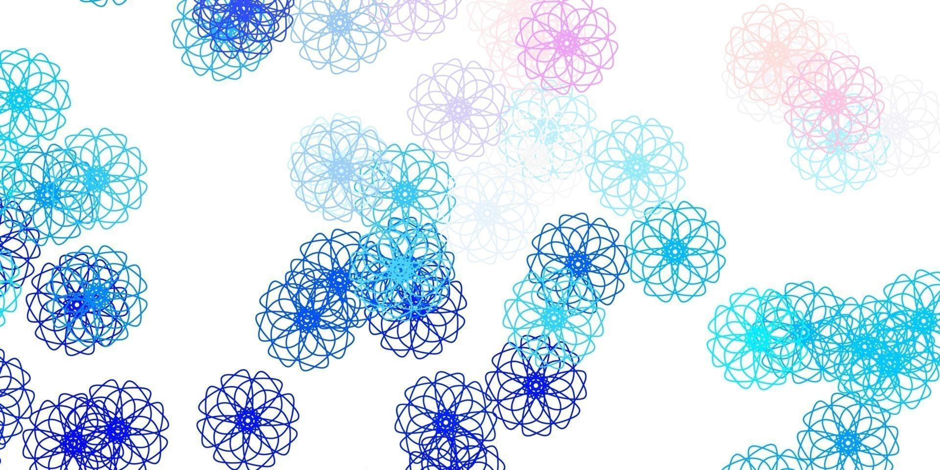 ilustraciones naturales vectoriales de color rosa claro, azul con flores. vector