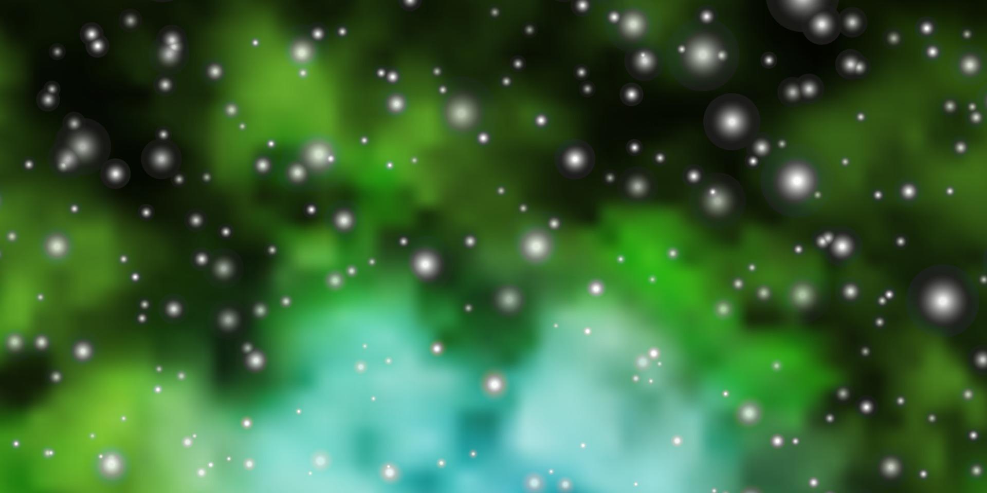 Light Blue, Green vector pattern with abstract stars.