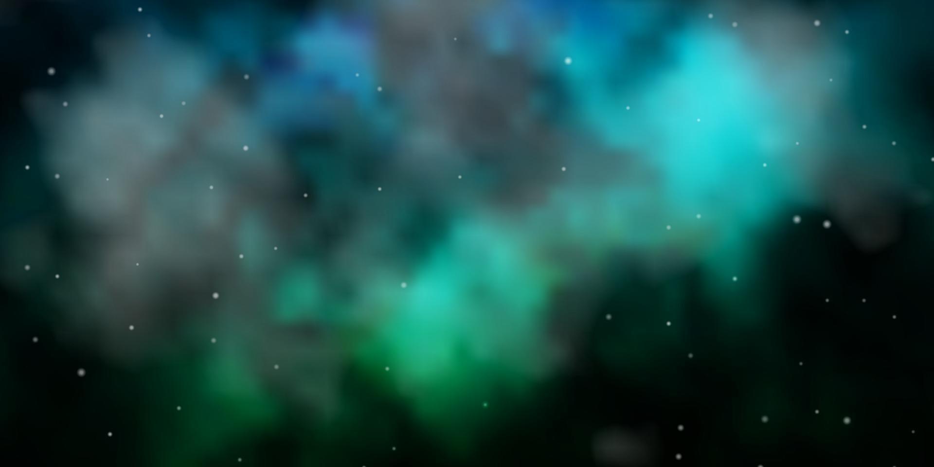 Fondo de vector azul oscuro, verde con estrellas de colores.