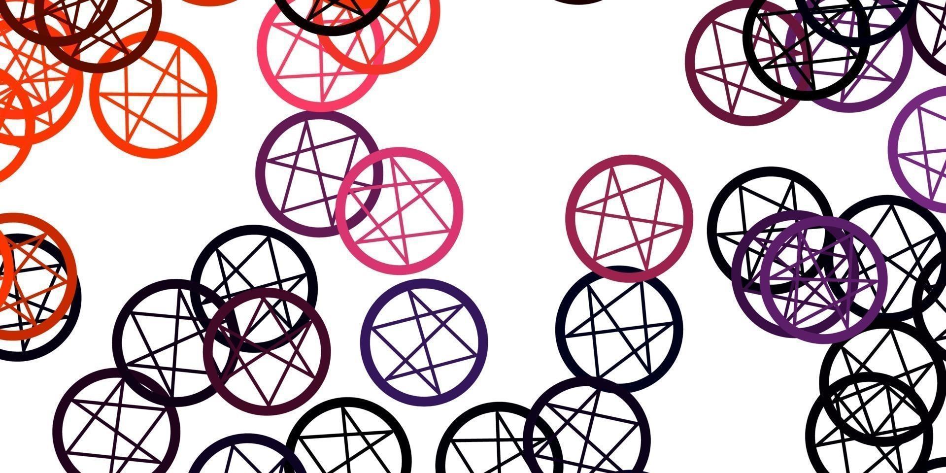Light Pink, Yellow vector background with occult symbols.