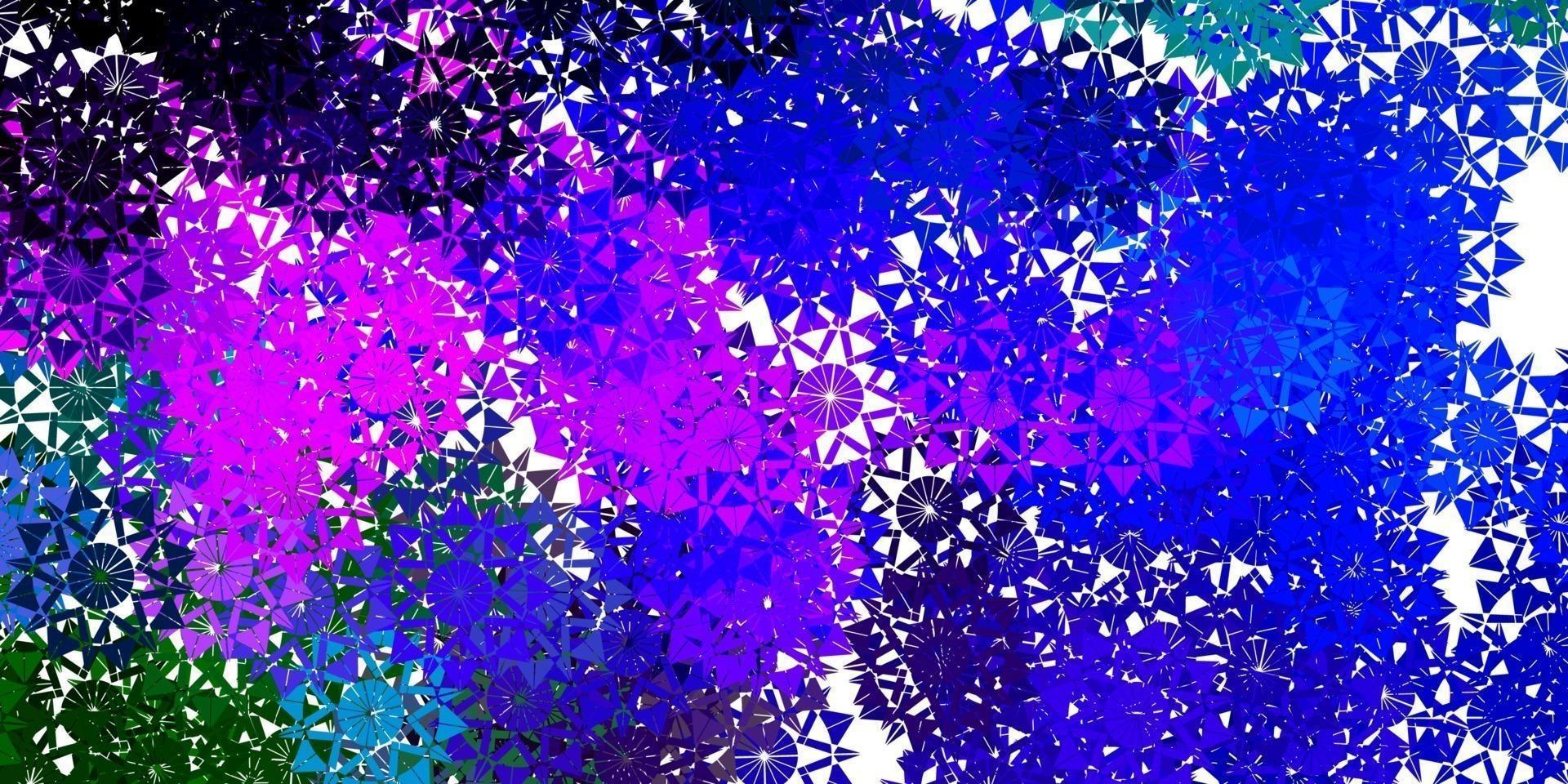 Light Multicolor vector background with christmas snowflakes.