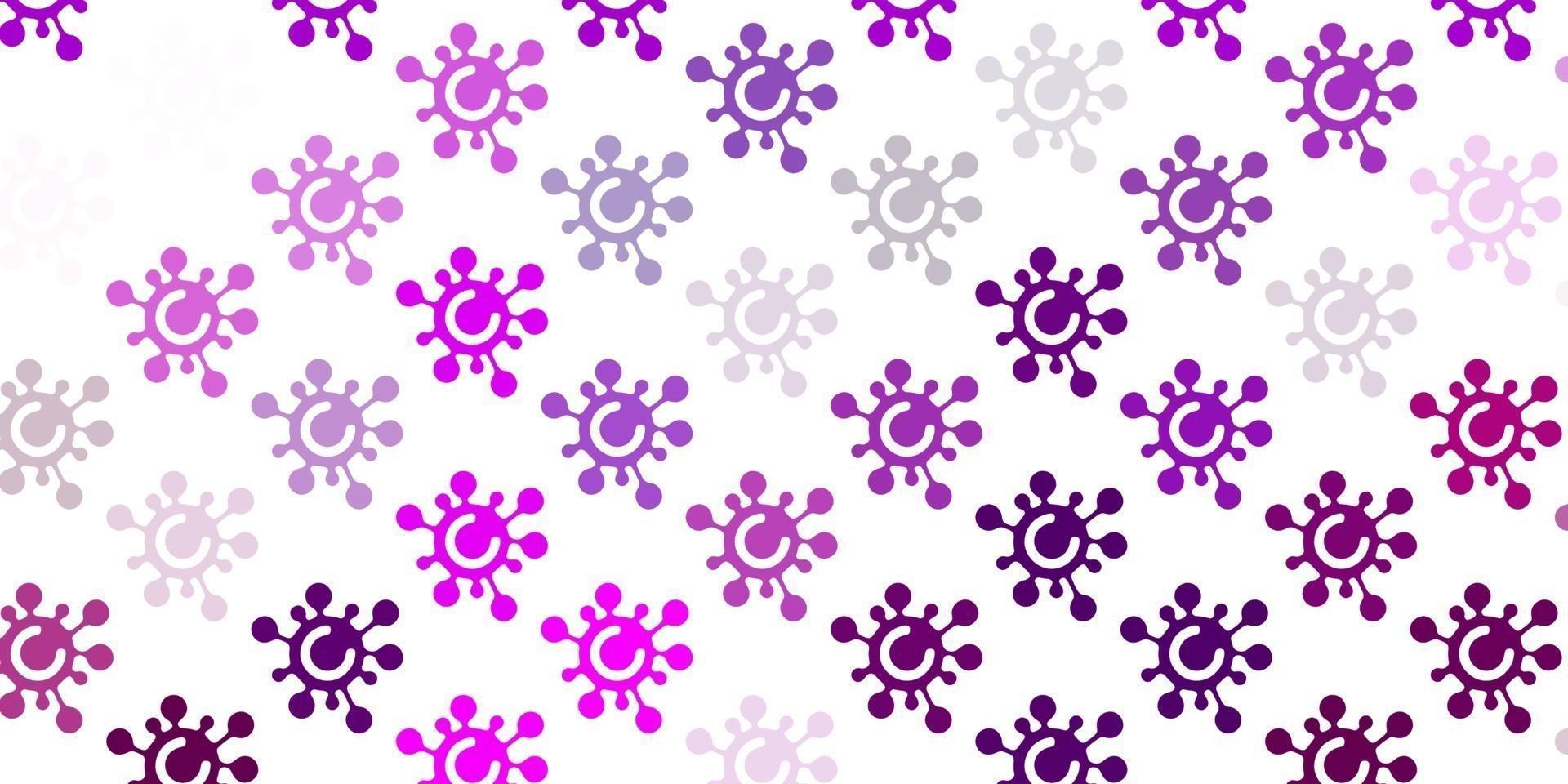 textura de vector rosa claro con símbolos de enfermedades.