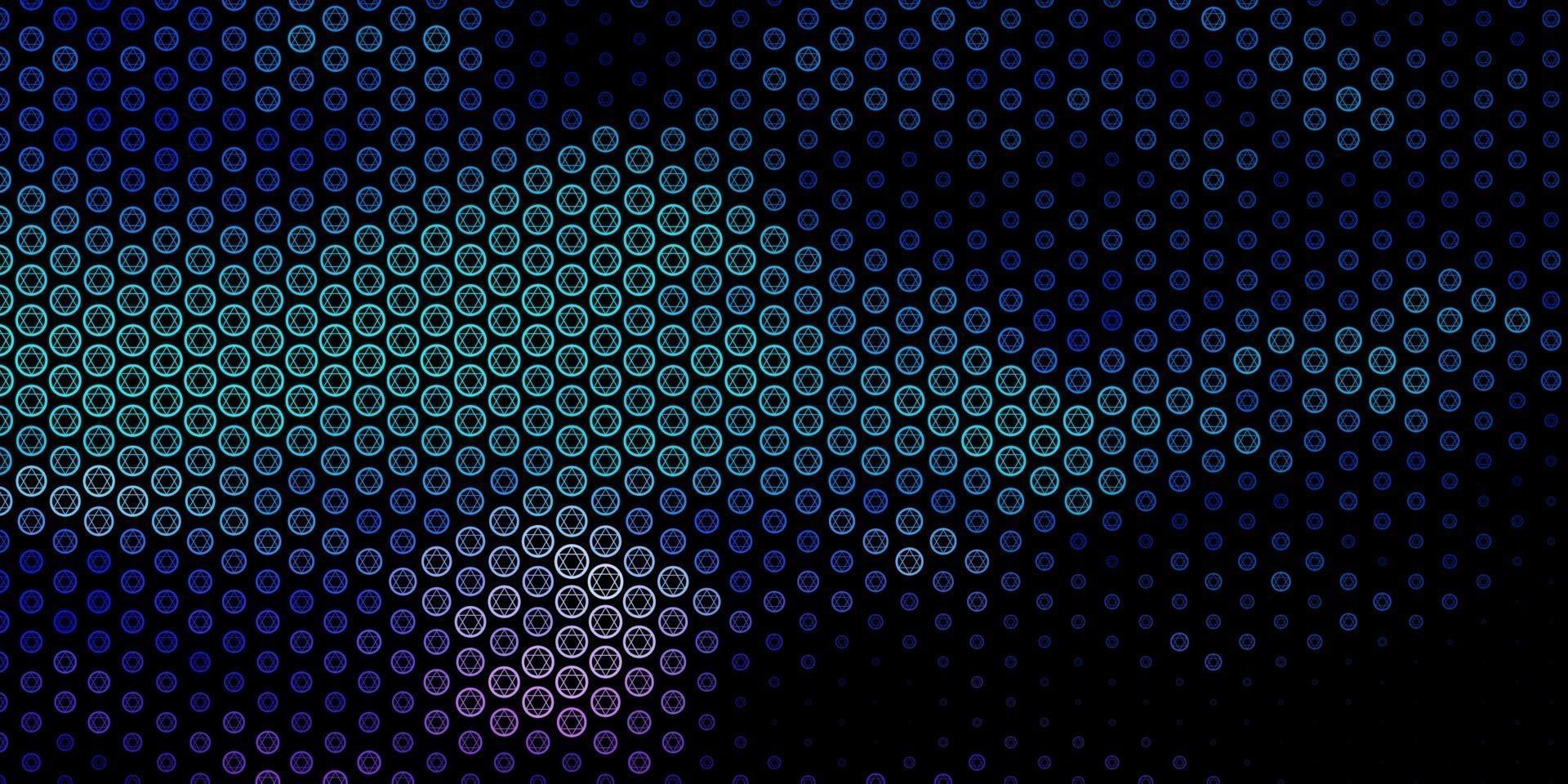 Dark Pink, Blue vector texture with religion symbols.