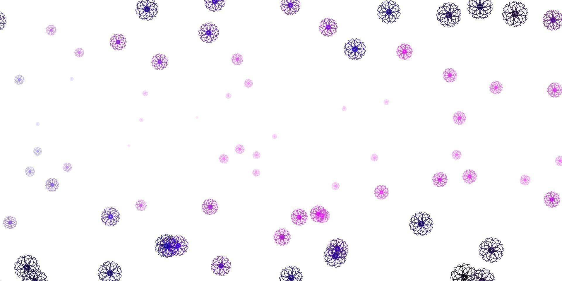 Light Pink vector doodle template with flowers.