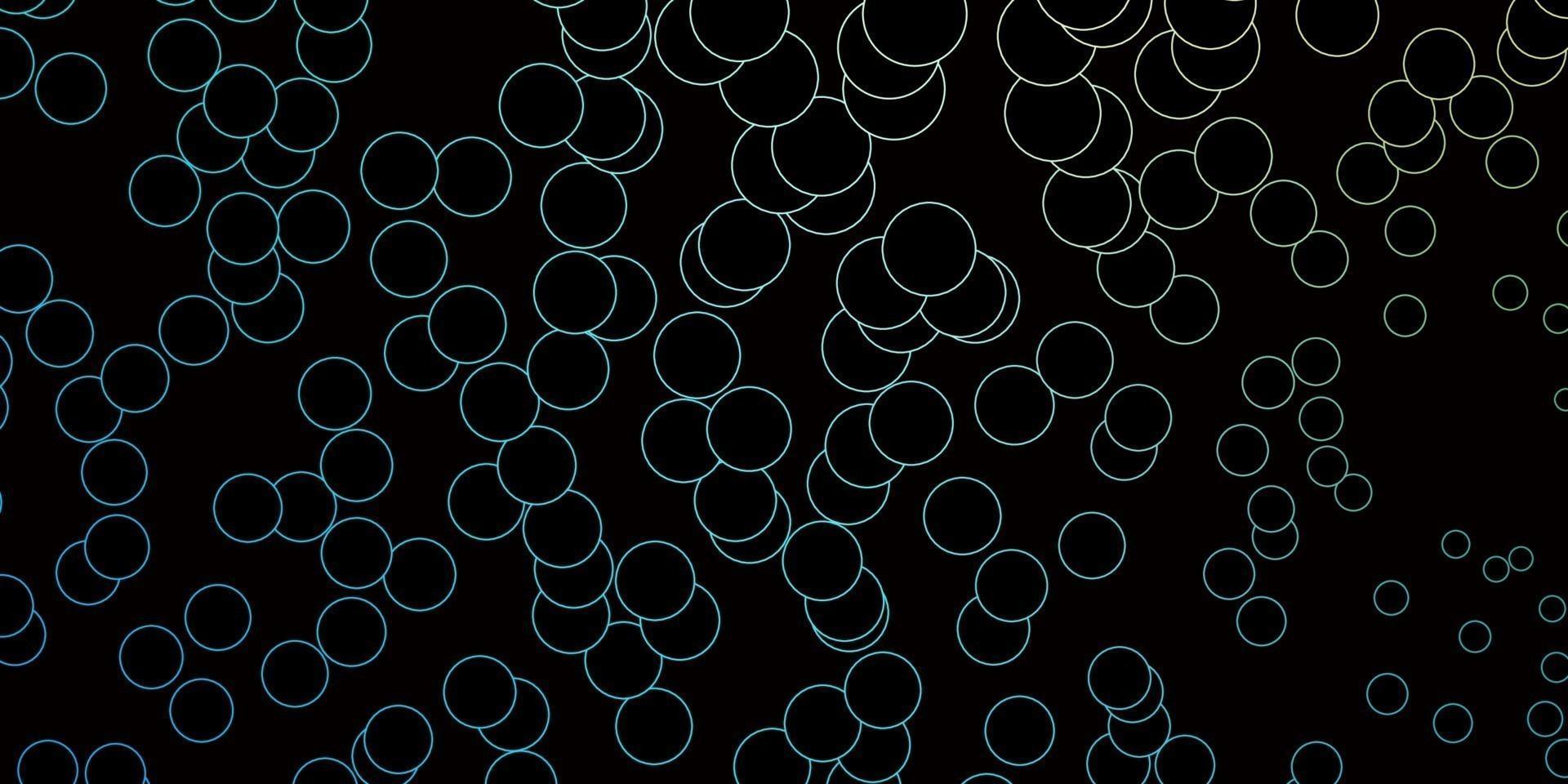 Dark Blue, Green vector background with bubbles.