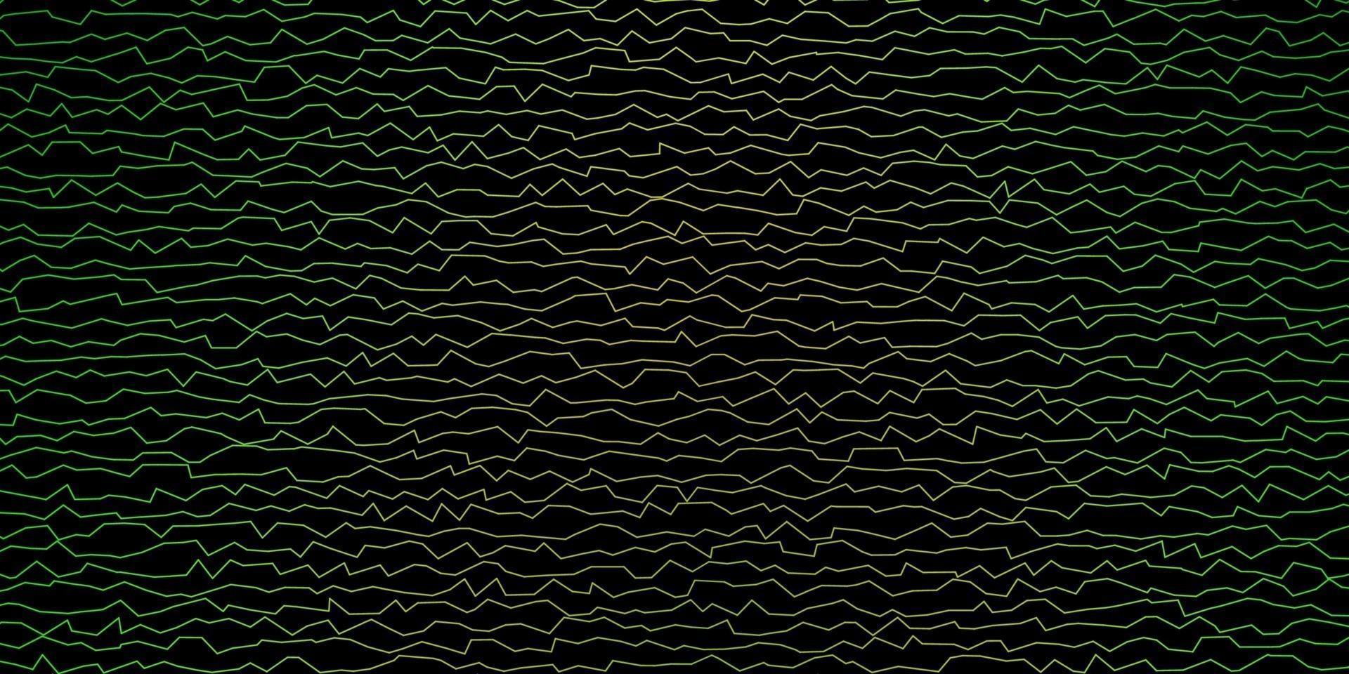 Dark Green, Yellow vector background with wry lines.
