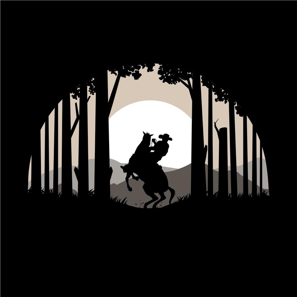 reiner horse silhouette illustration art vector