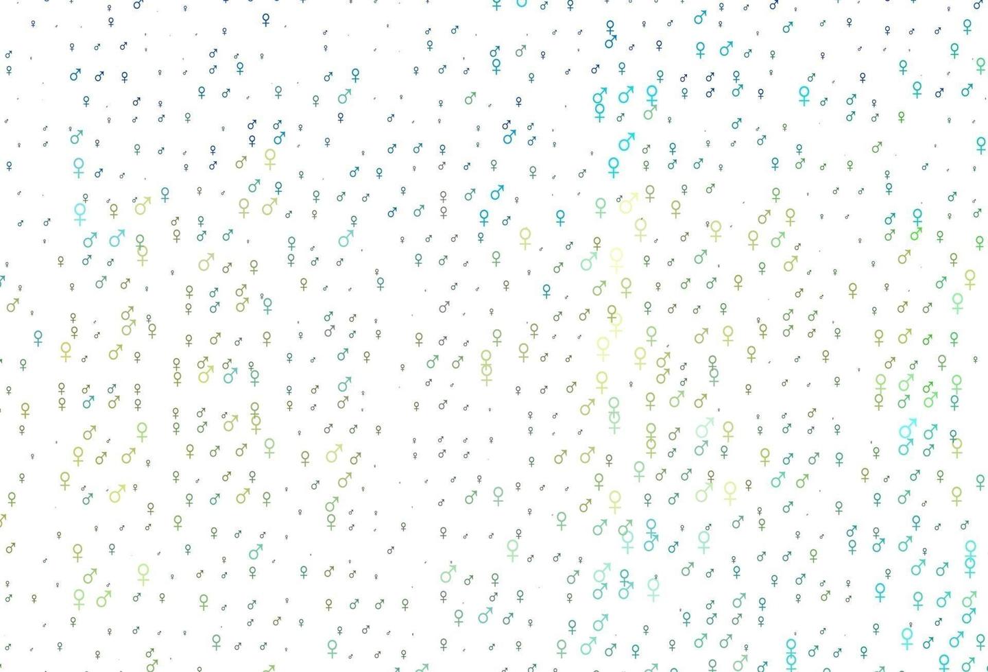 Light blue, yellow vector pattern with gender elements.