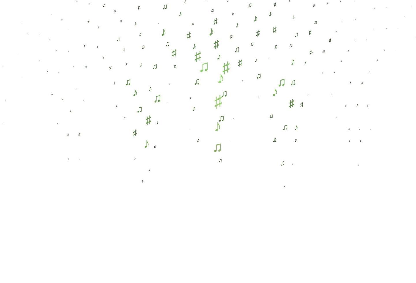 Light Green vector template with musical symbols.