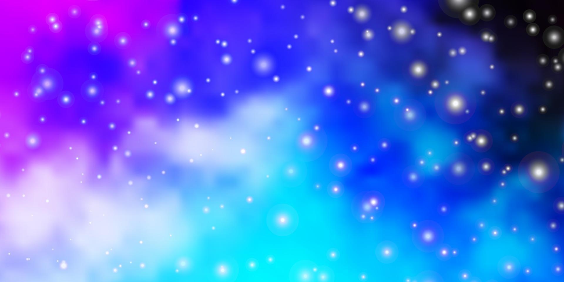 textura de vector de color rosa claro, azul con hermosas estrellas.