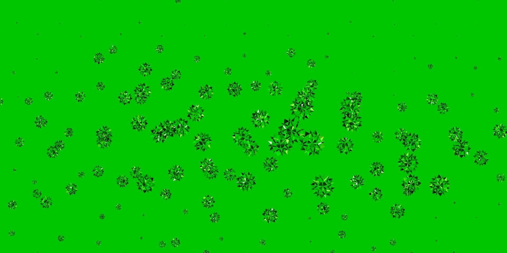 Light Green, Yellow vector texture with bright snowflakes.