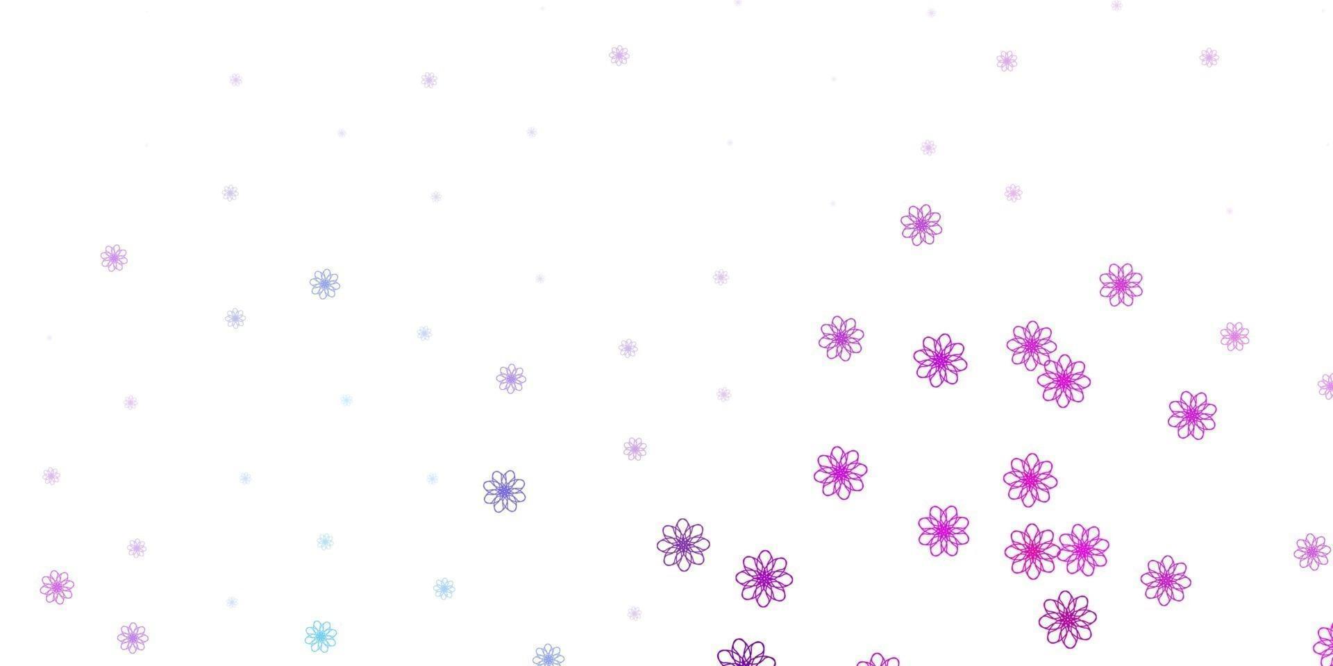 Light Blue, Red vector doodle texture with flowers.