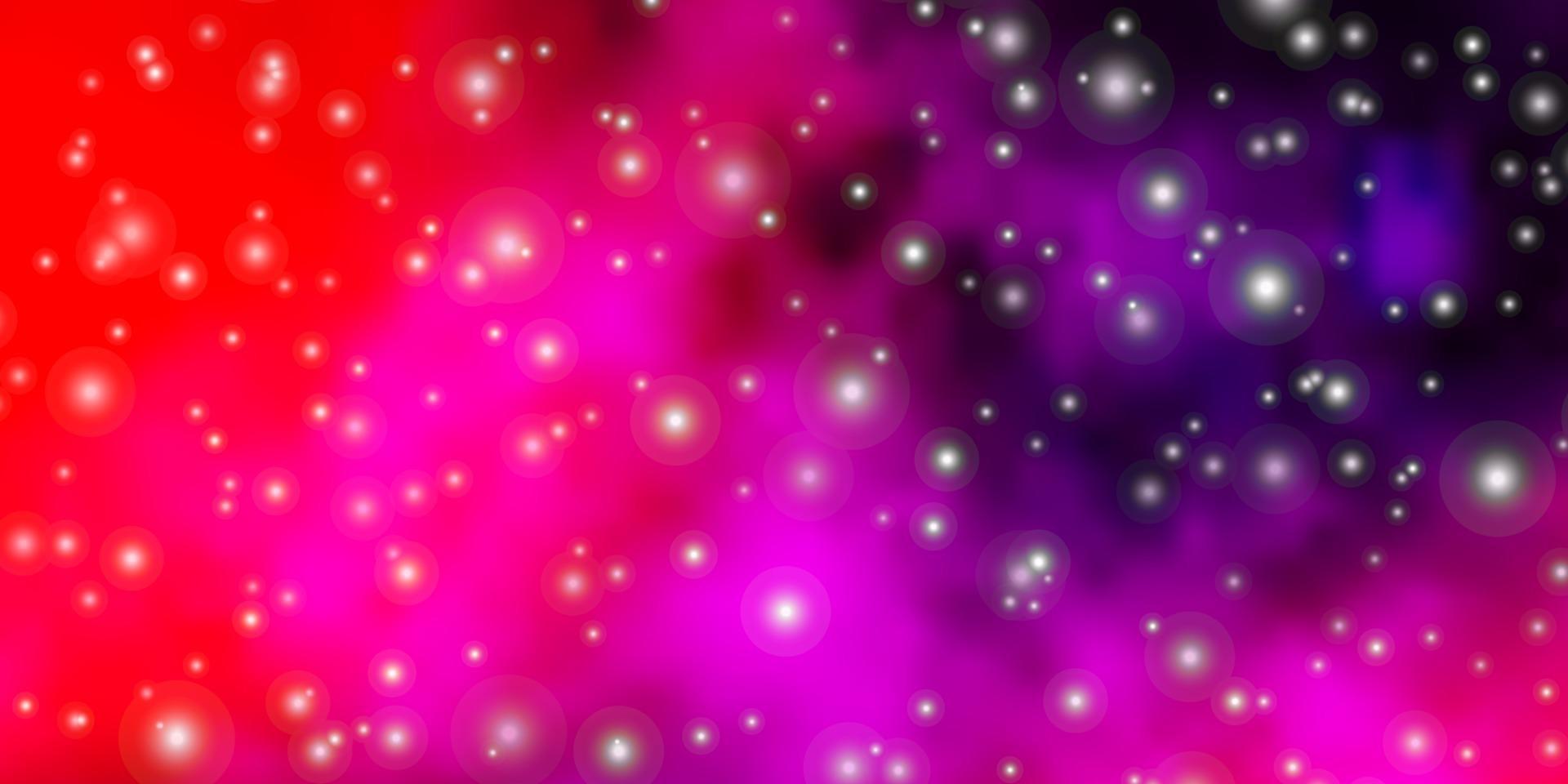 Plantilla de vector de color rosa oscuro, amarillo con estrellas de neón.