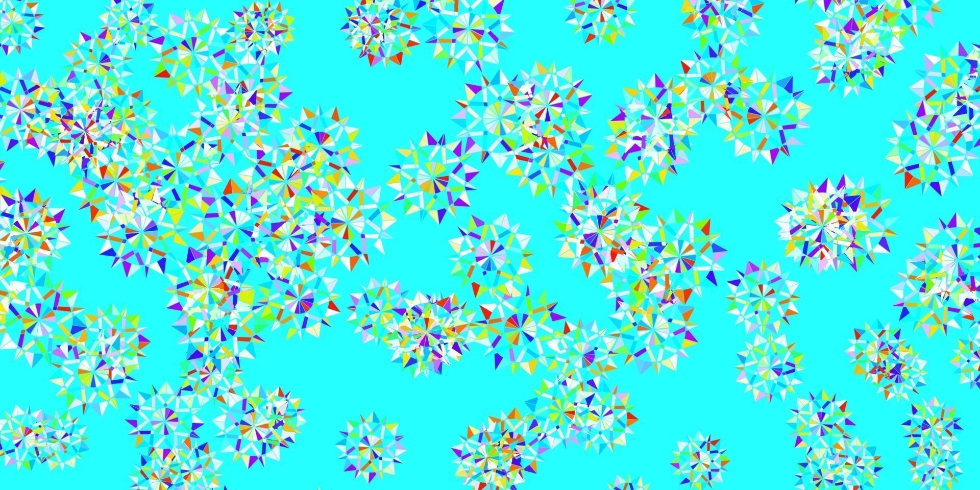 Light Multicolor vector template with ice snowflakes.