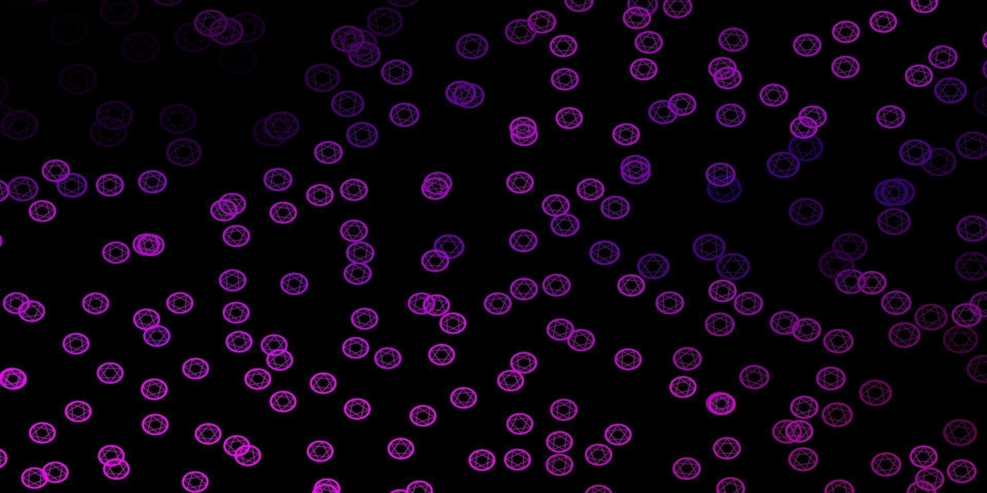 Dark Pink vector texture with religion symbols.