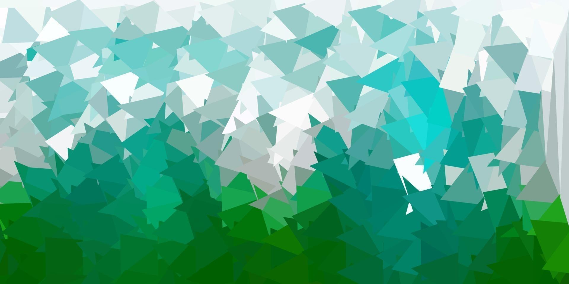 Dark green vector abstract triangle texture.