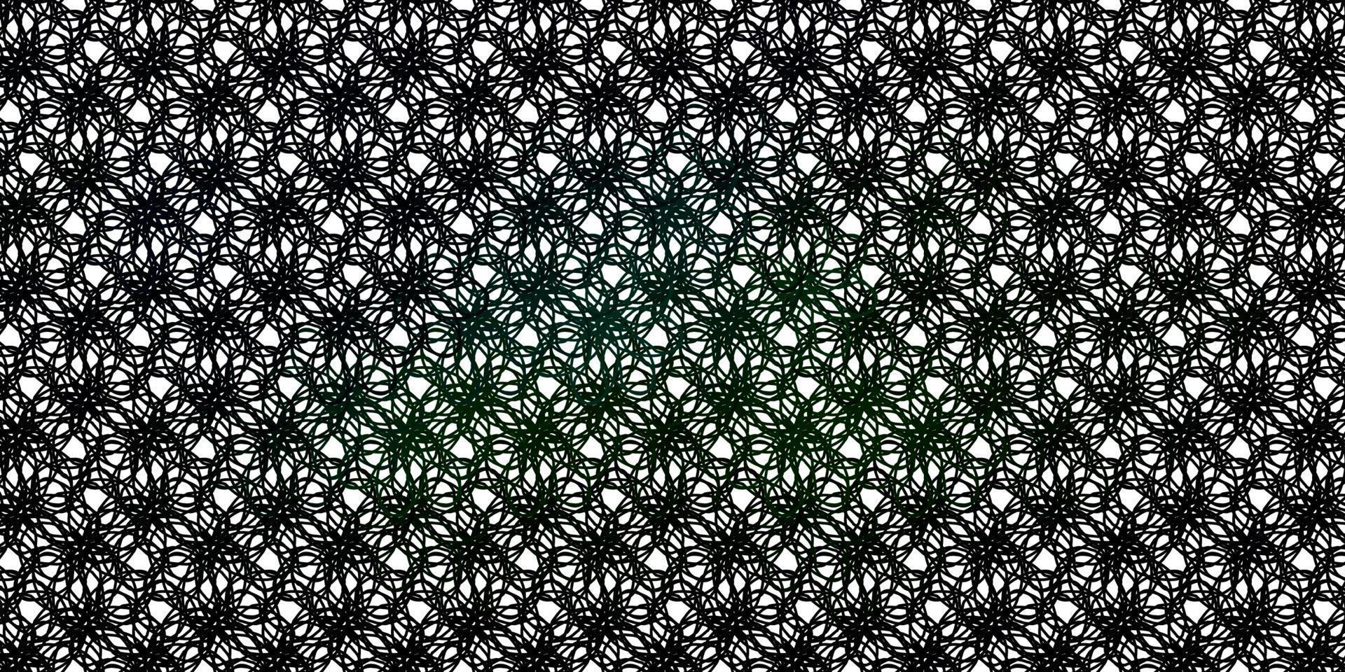 Light Green vector pattern with curved lines.