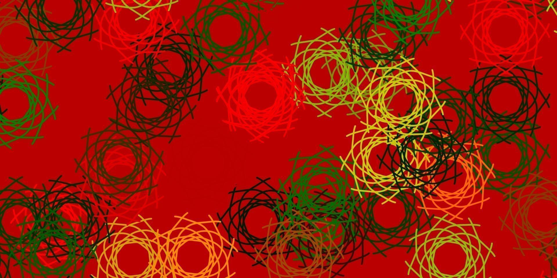 Light Green, Red vector pattern with abstract shapes.