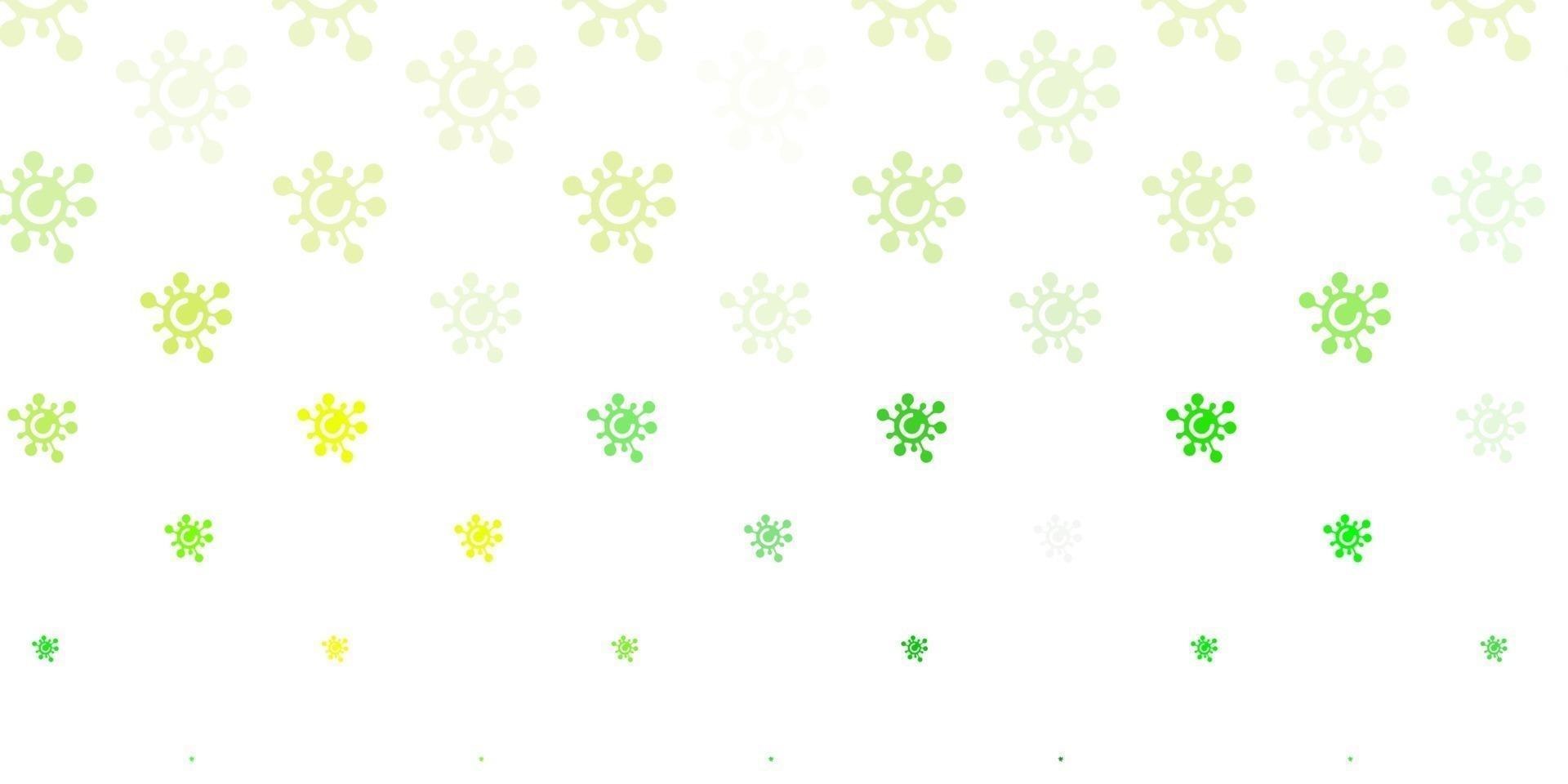 Light Green, Yellow vector template with flu signs.