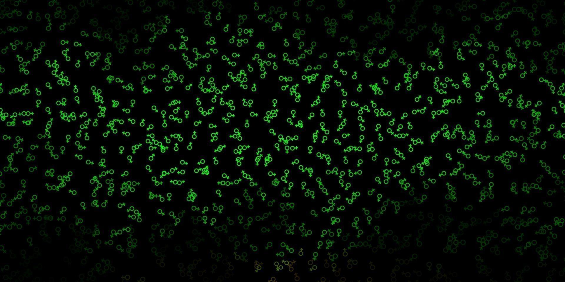 Dark Green, Yellow vector background with occult symbols.