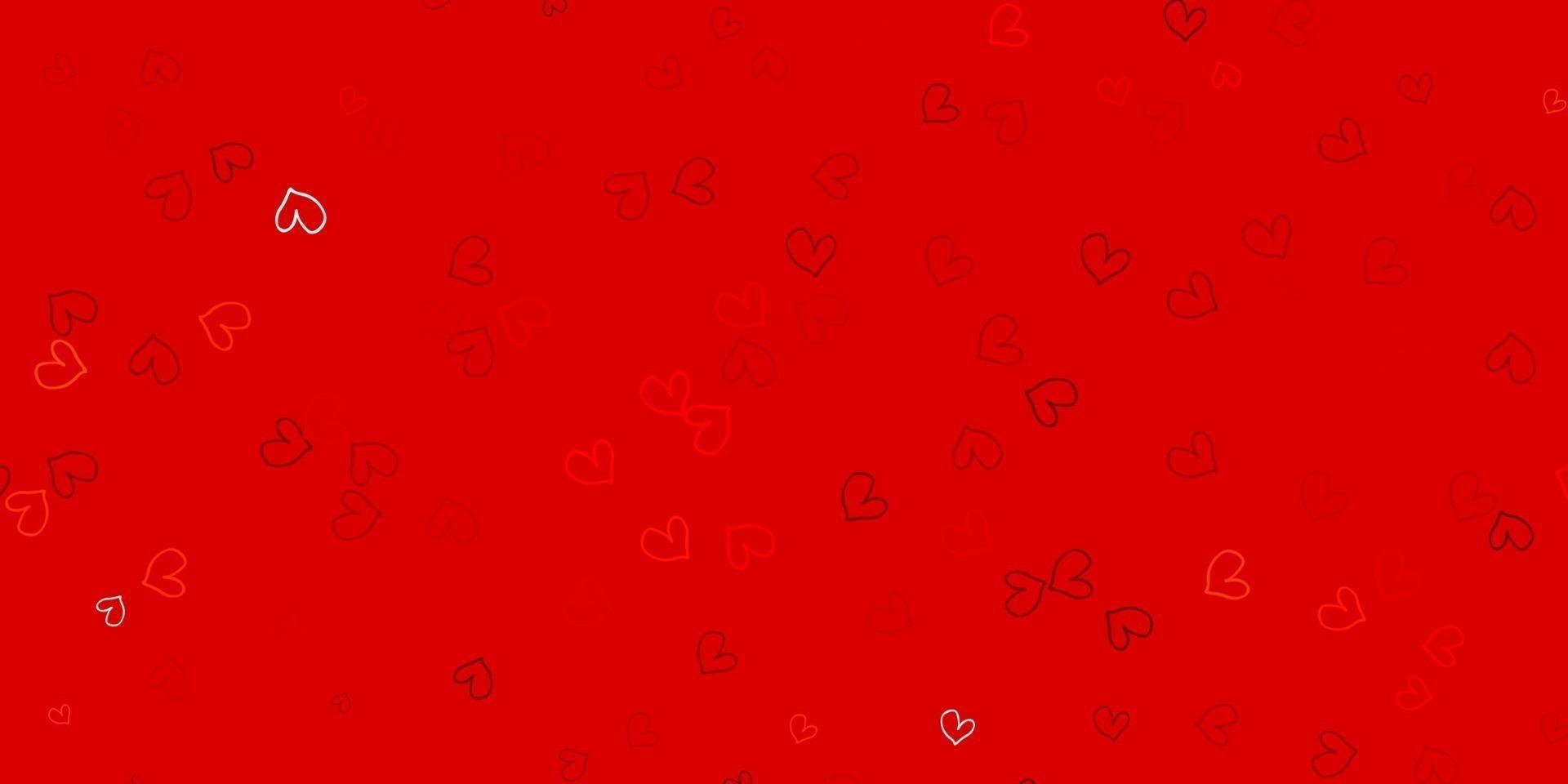 Light Orange vector backdrop with sweet hearts.