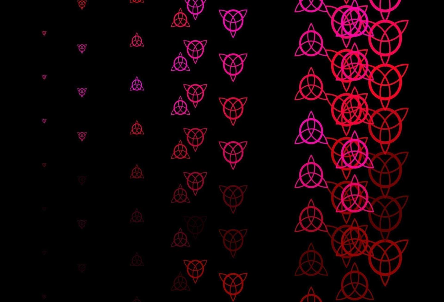 Dark Pink vector background with occult symbols.