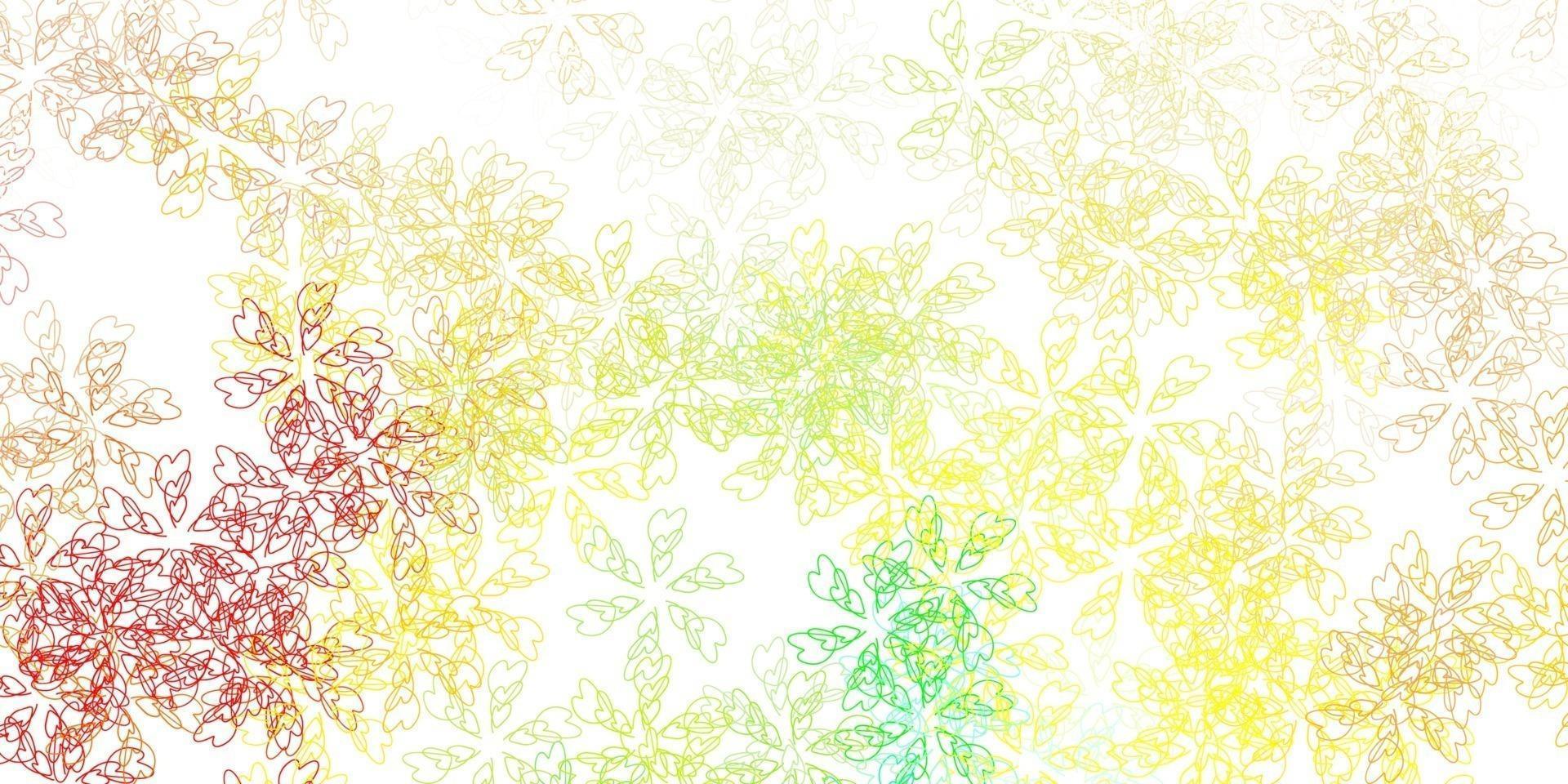 Light green, red vector abstract pattern with leaves.