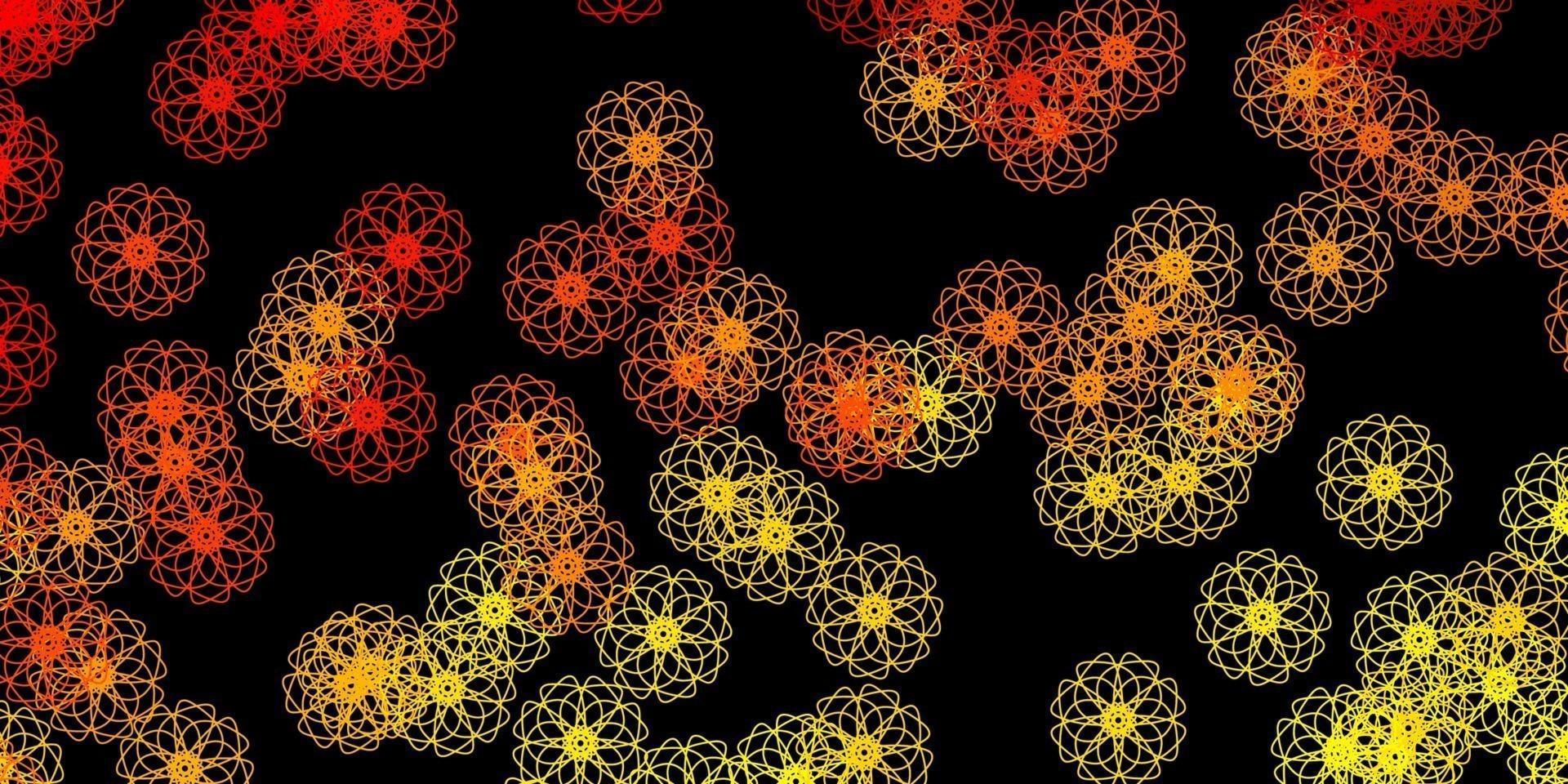 Dark Orange vector backdrop with chaotic shapes.