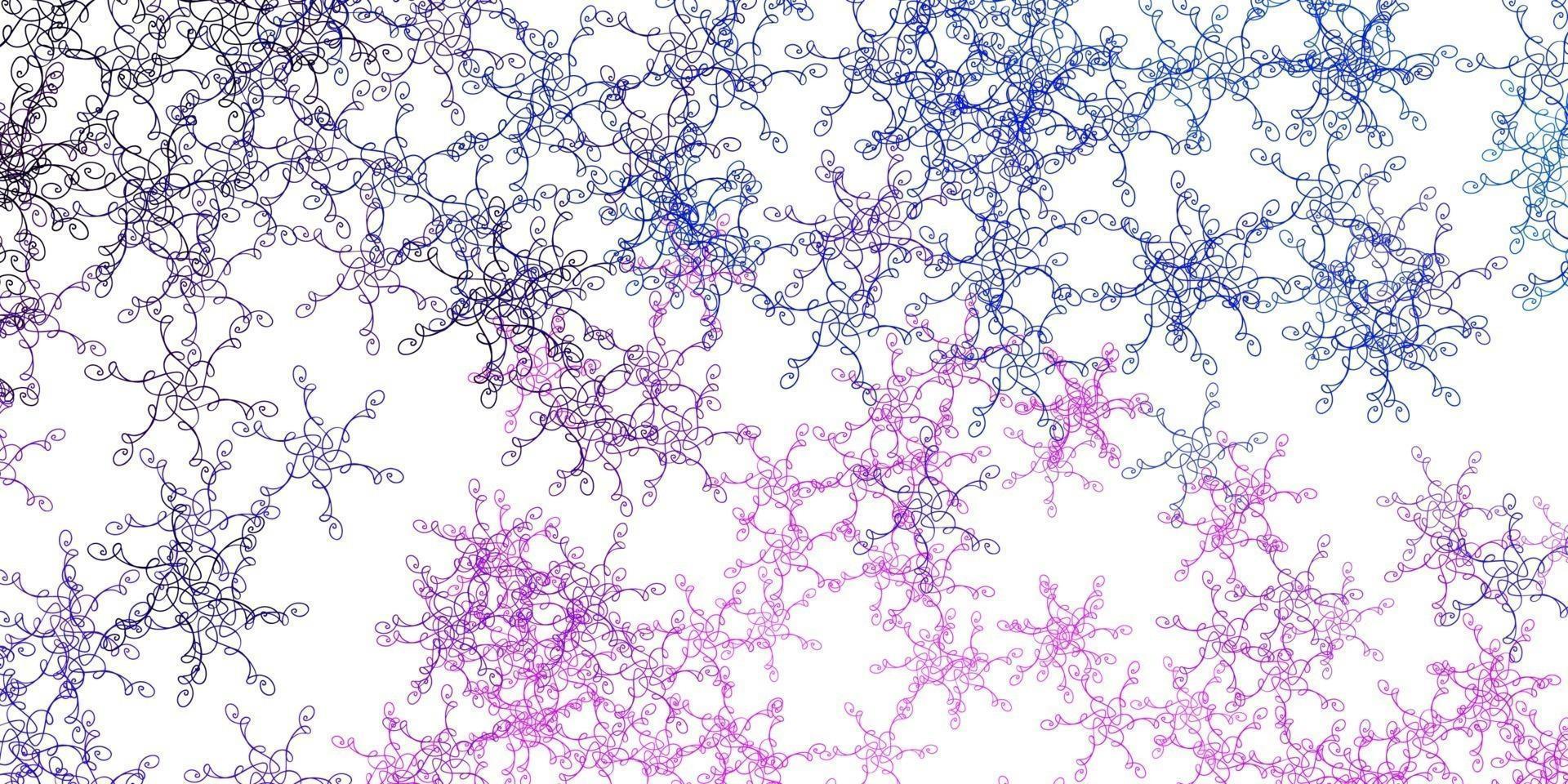 Light Pink, Blue vector background with bent lines.