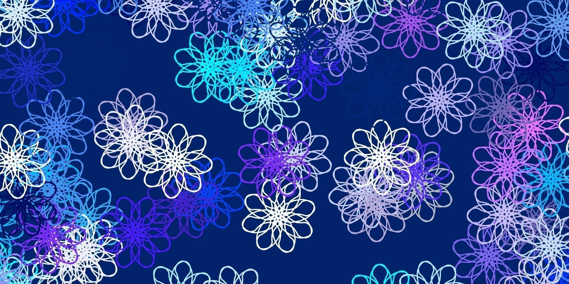 Light Pink, Blue vector doodle background with flowers.