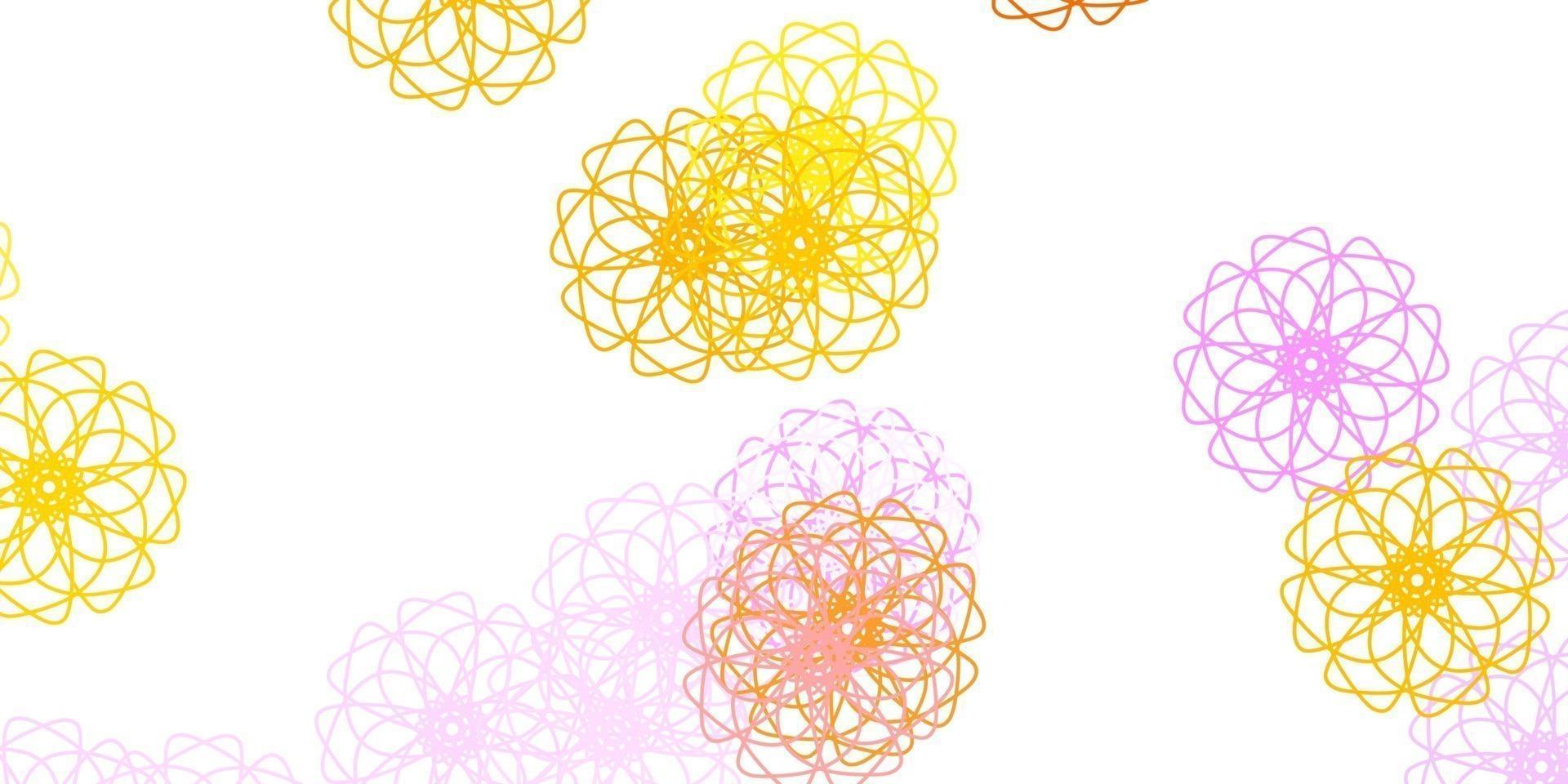 Light Pink, Yellow vector natural artwork with flowers.