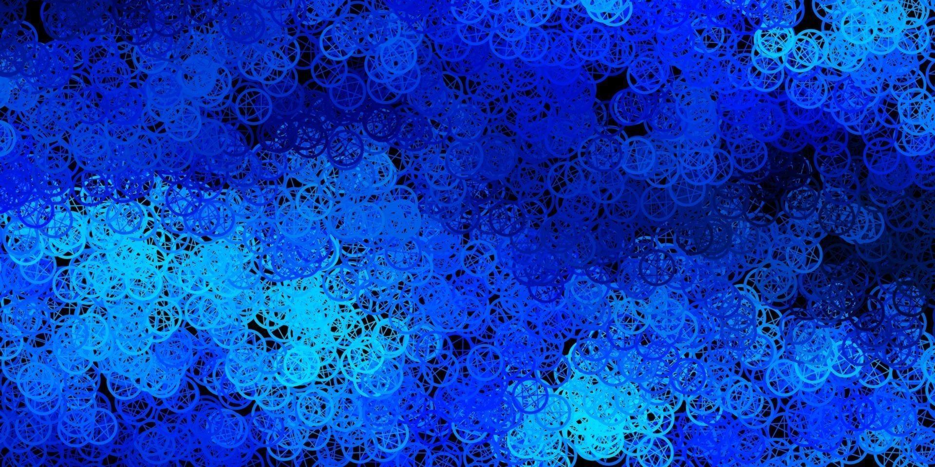 Dark BLUE vector template with esoteric signs.