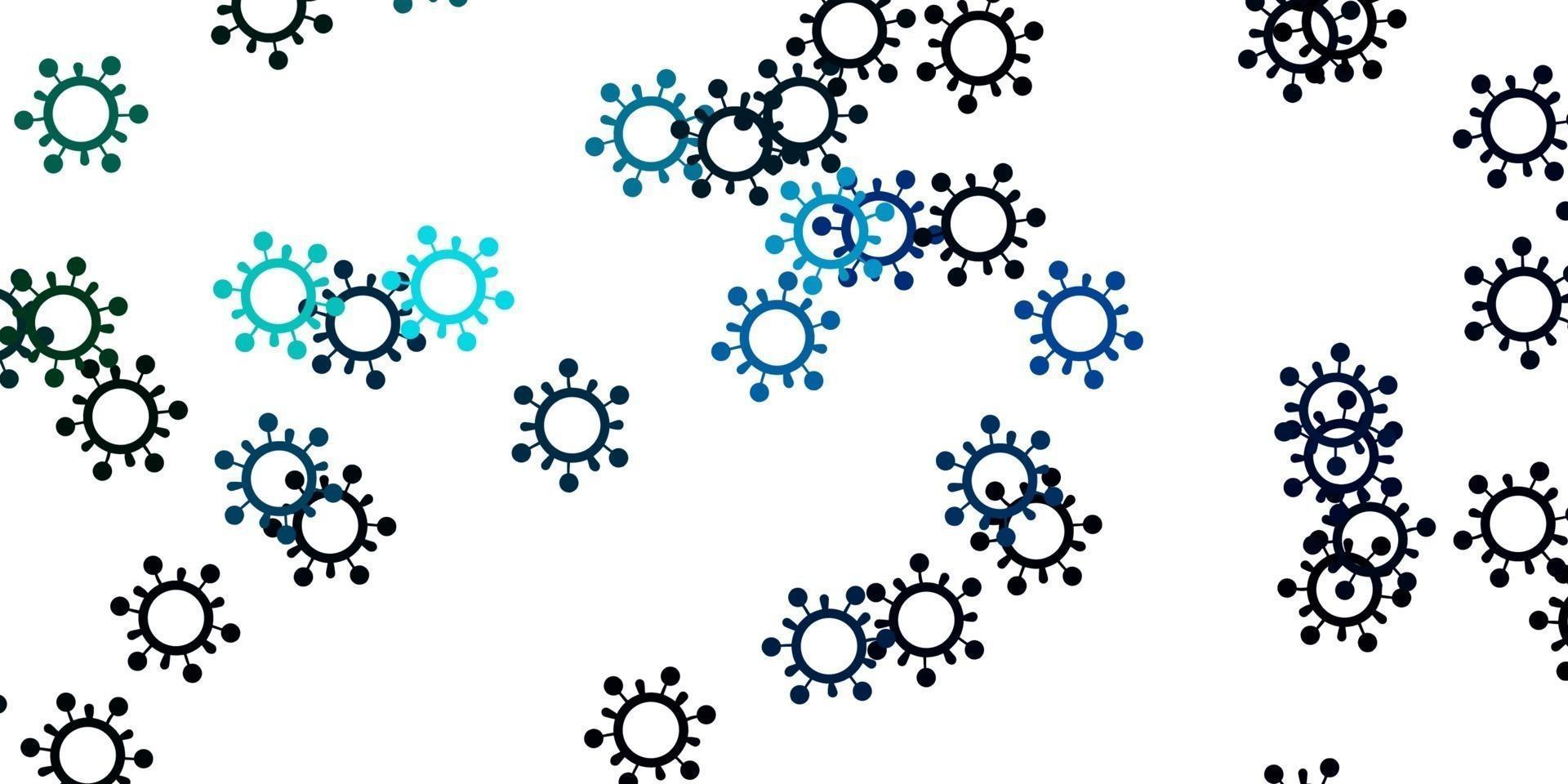 Light blue, green vector template with flu signs.