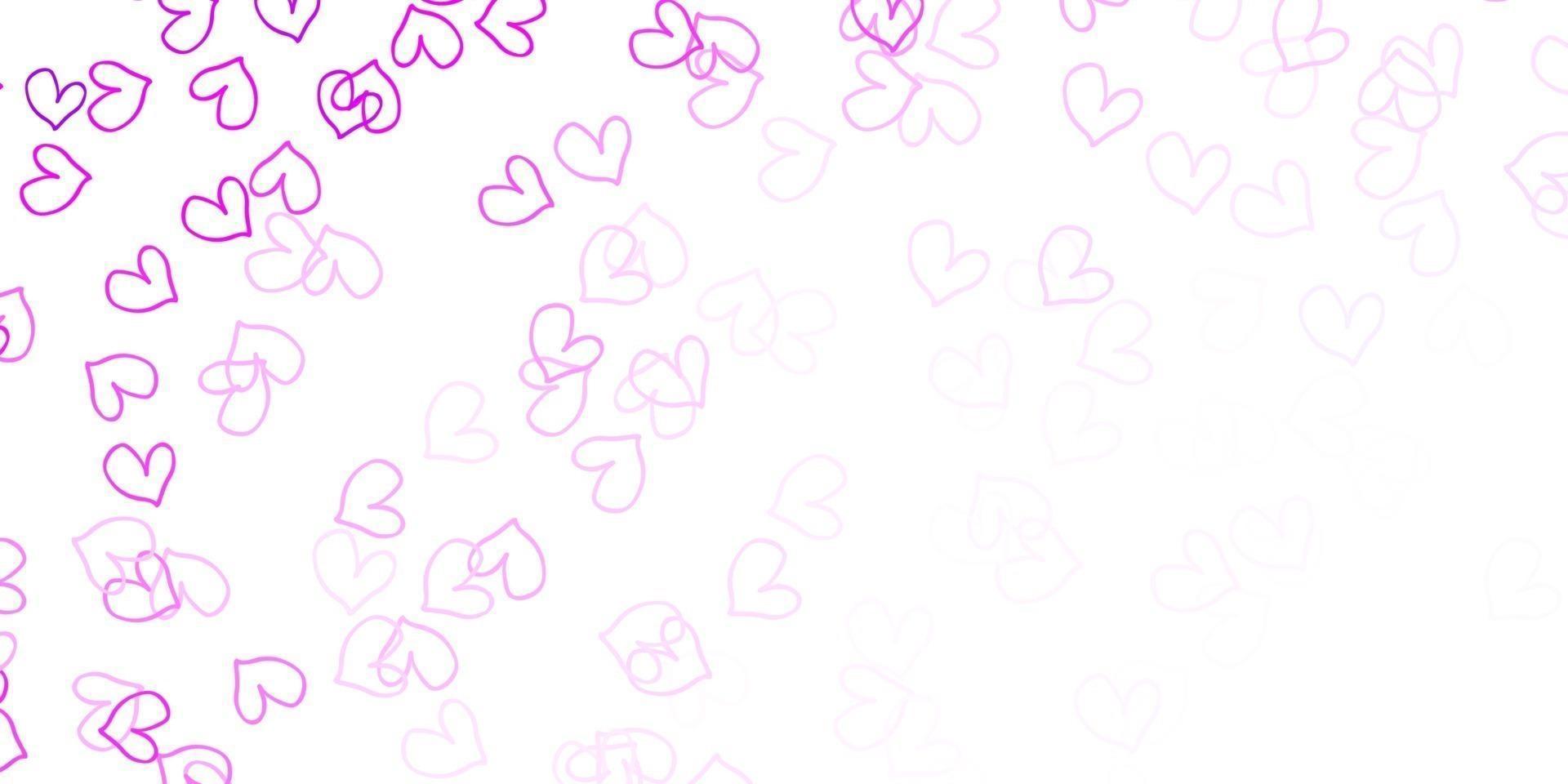 Light Purple vector texture with lovely hearts.