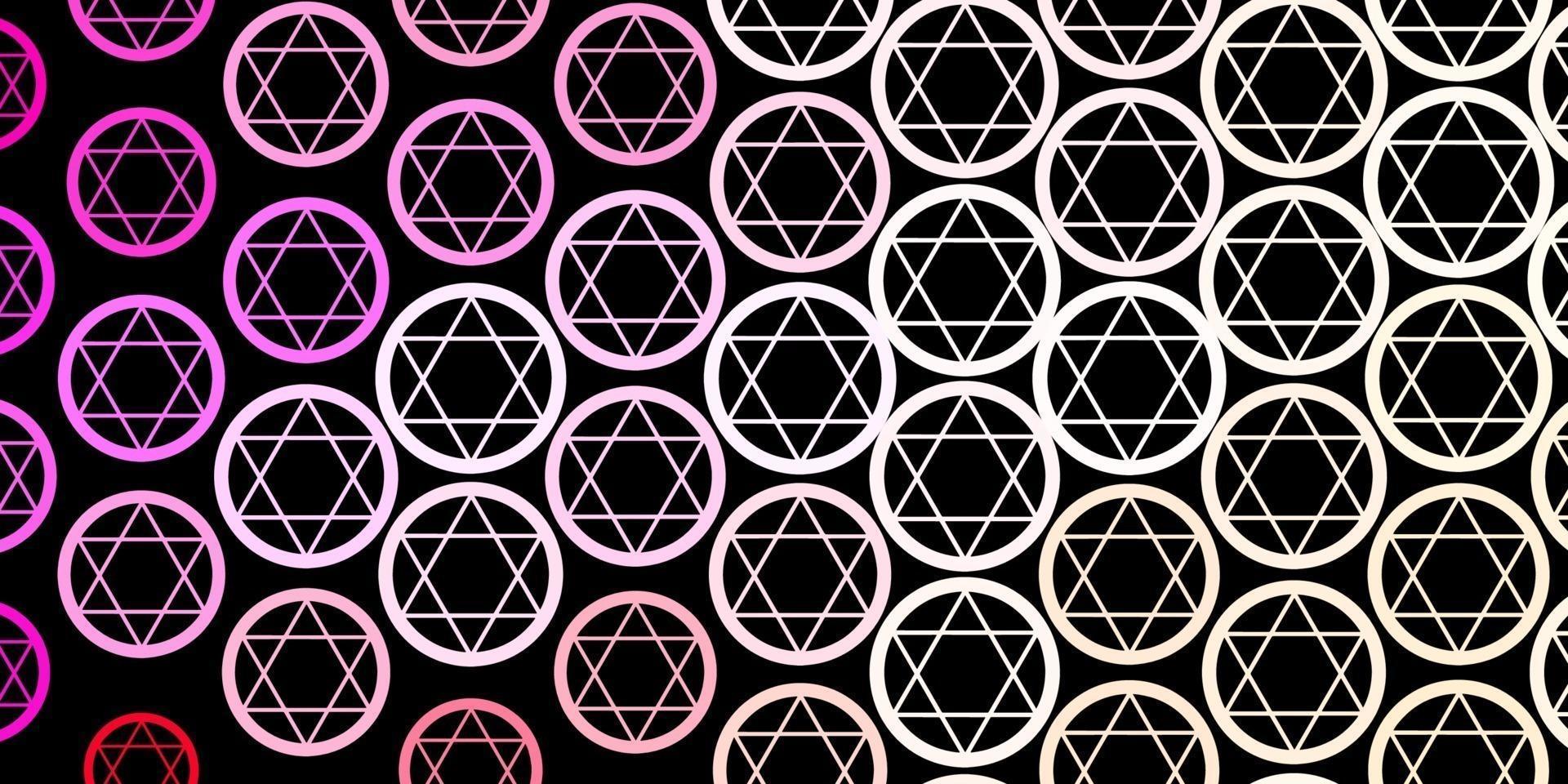 Dark Pink vector pattern with magic elements.