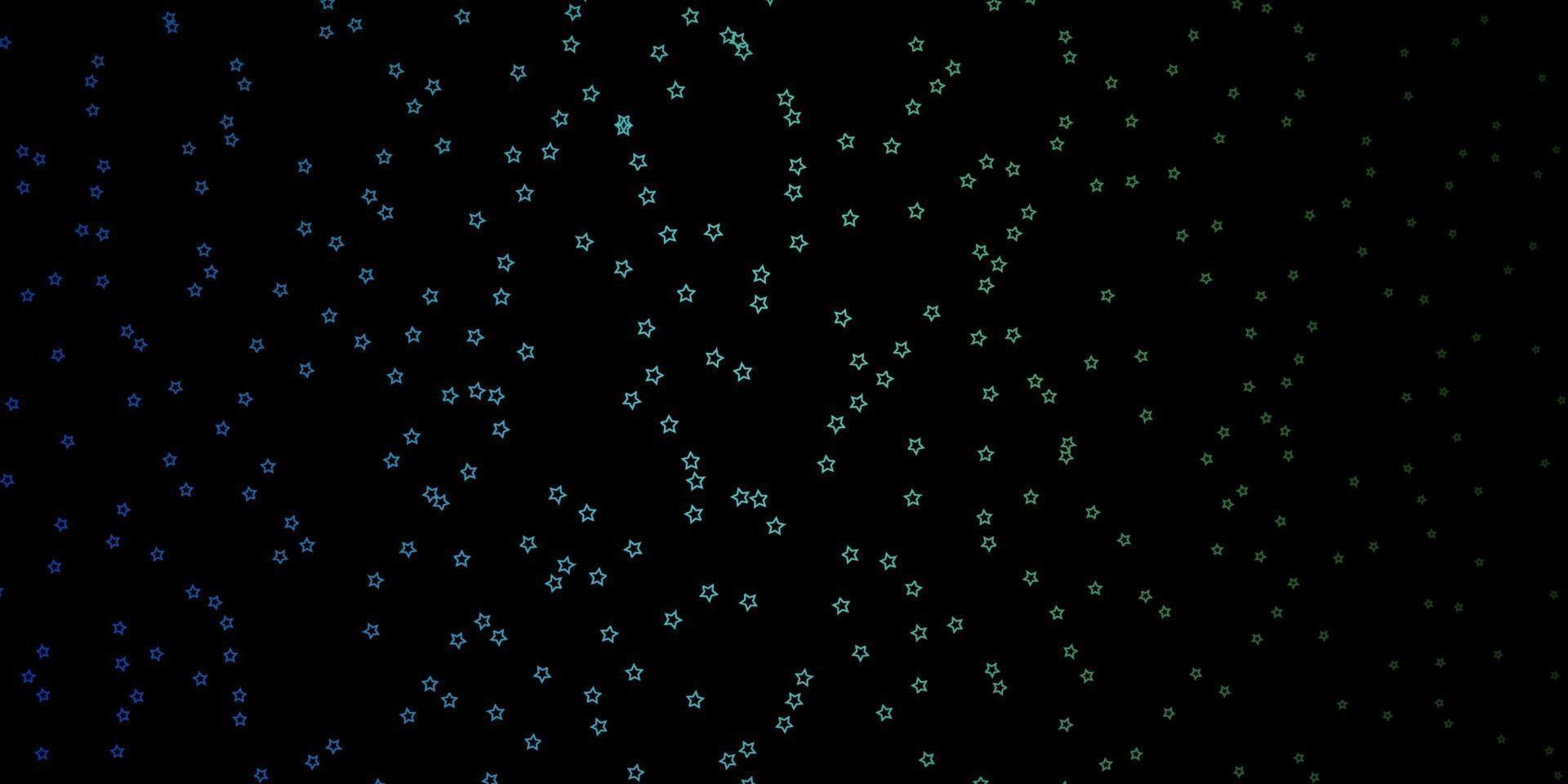textura de vector azul oscuro, verde con hermosas estrellas.