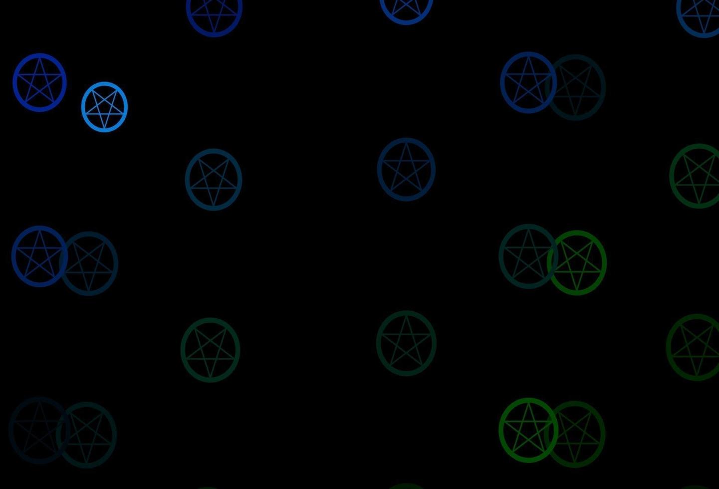 Dark Blue, Green vector pattern with magic elements.