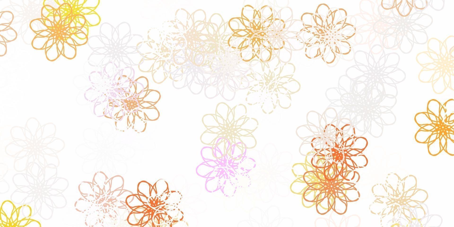 Light Pink, Yellow vector natural artwork with flowers.