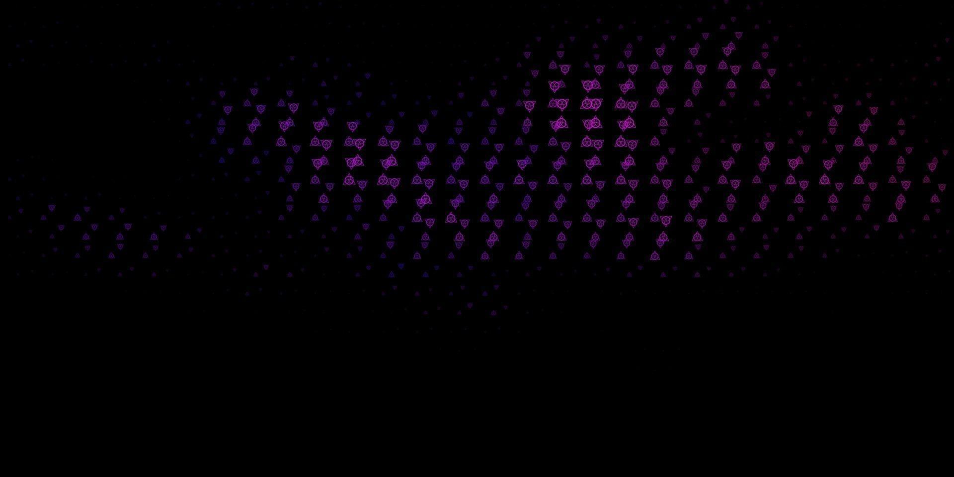 Dark Purple vector template with esoteric signs.