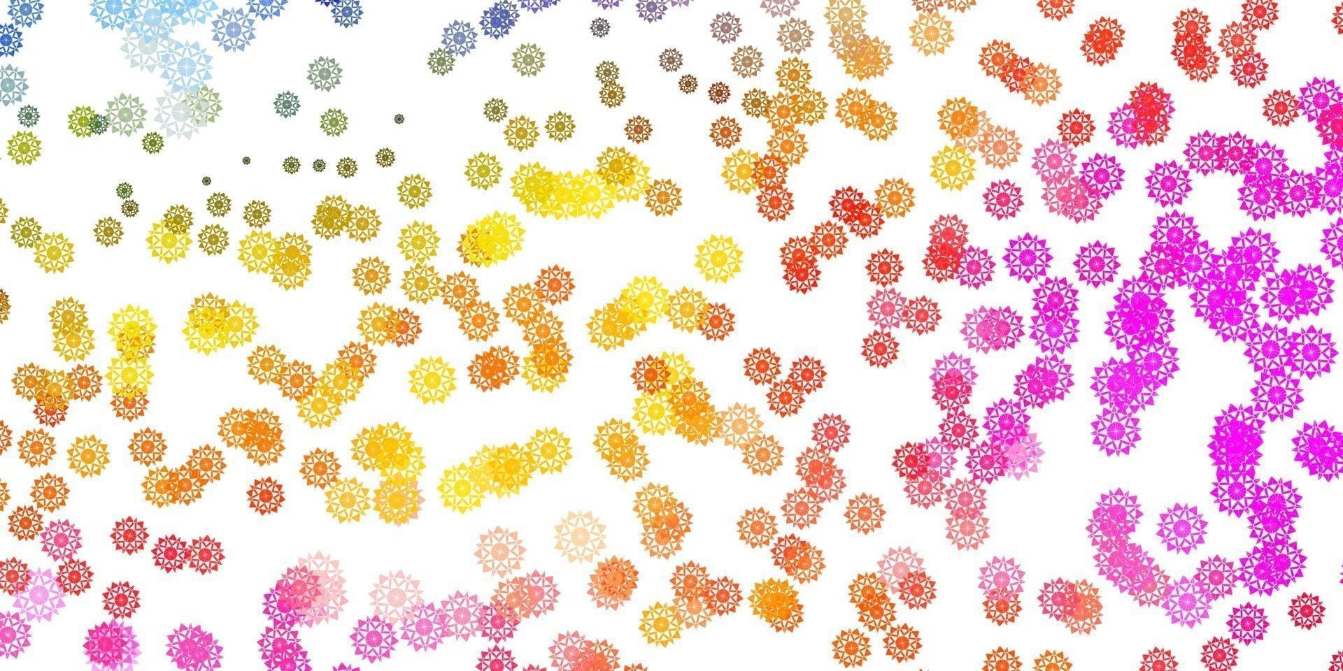 Light Multicolor vector template with ice snowflakes.