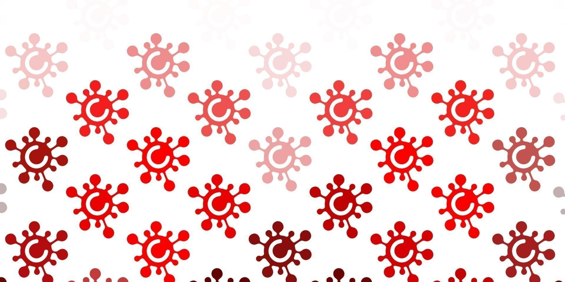 plantilla de vector rojo claro con signos de gripe.