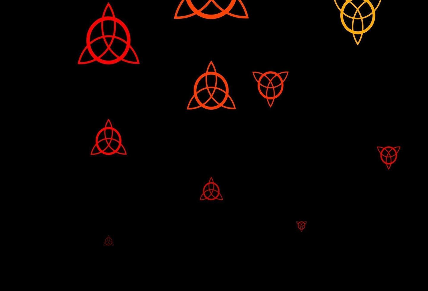 Telón de fondo de vector rojo oscuro con símbolos de misterio.