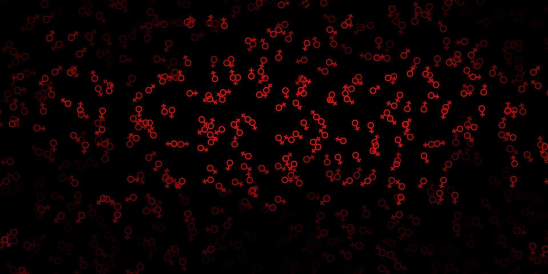 Dark Red vector texture with religion symbols.