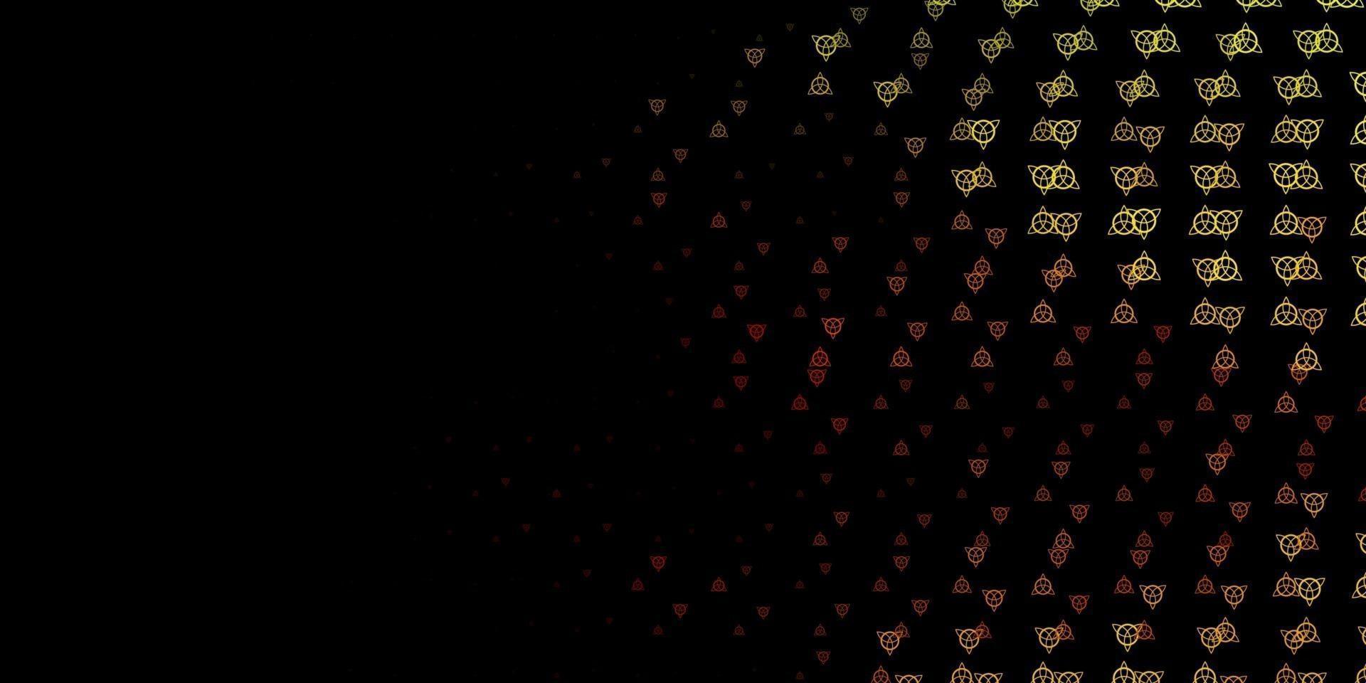 Dark Red, Yellow vector texture with religion symbols.