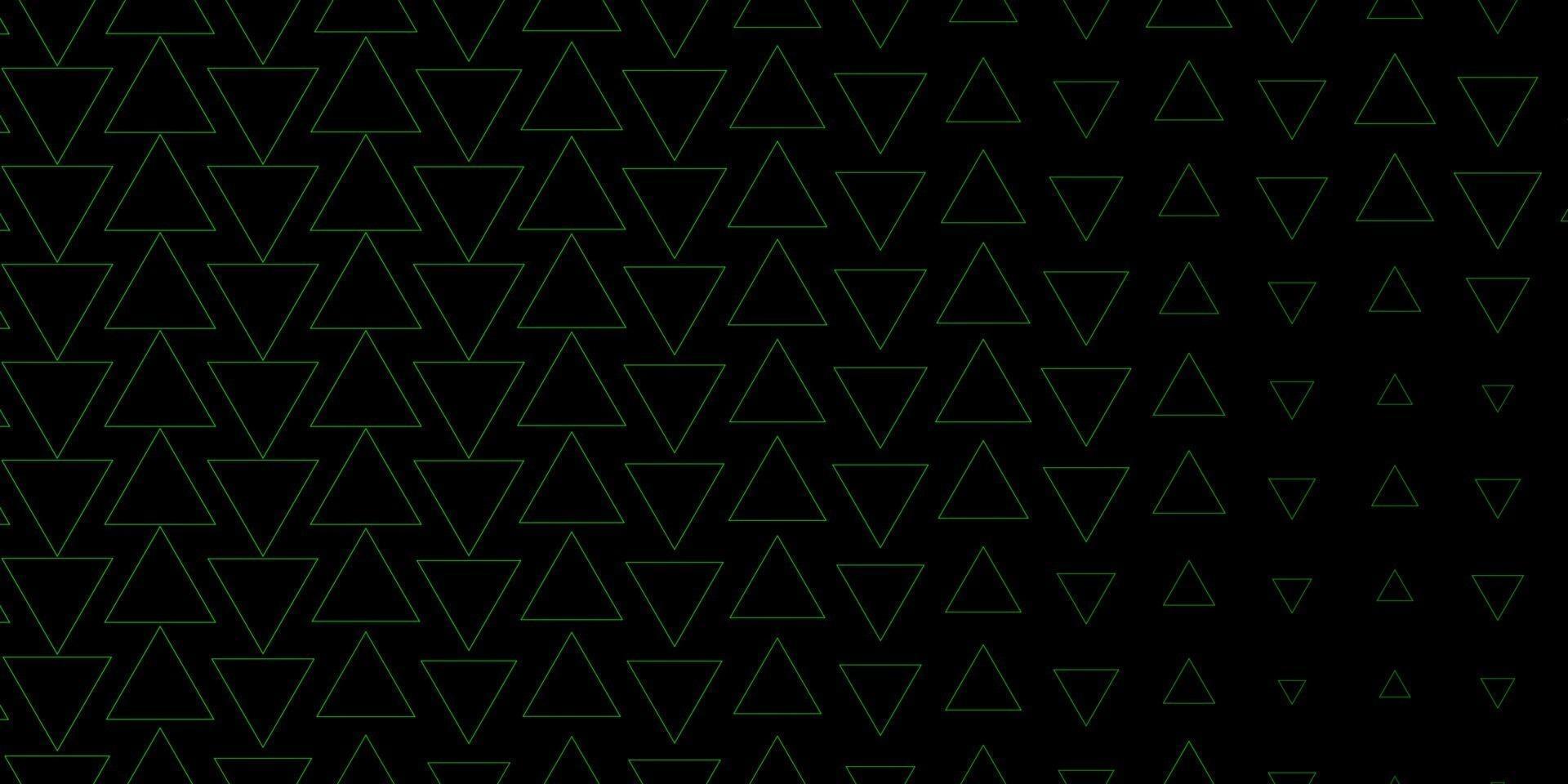 textura de vector verde oscuro con estilo triangular.