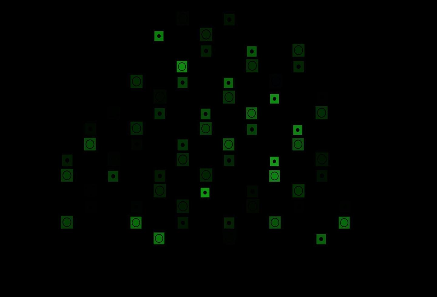 textura de vector verde oscuro en estilo rectangular, circular.