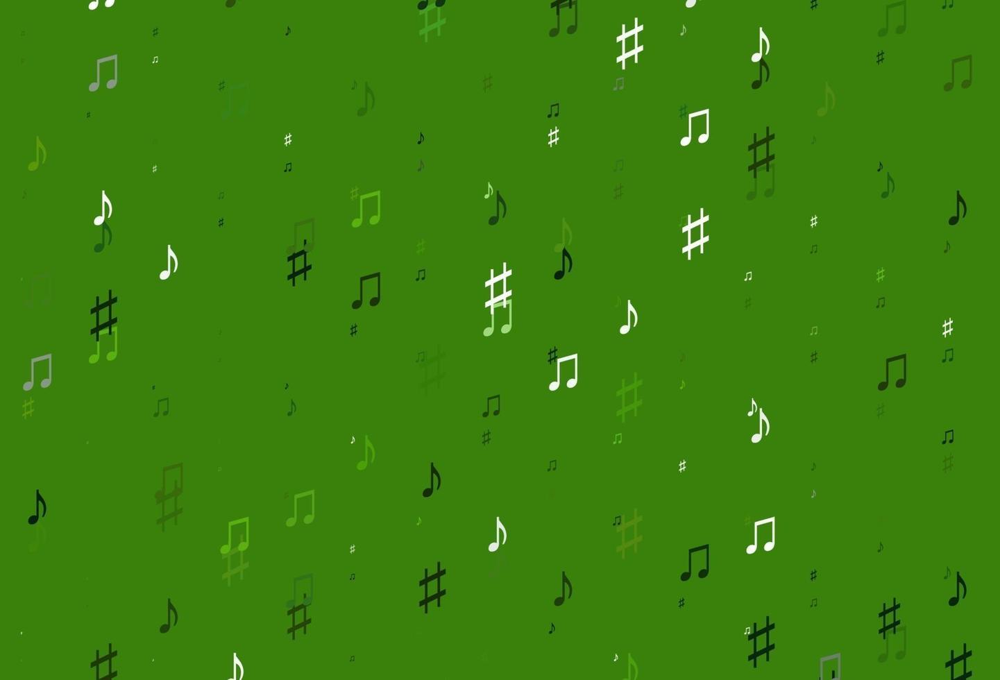 Light Green vector texture with musical notes.