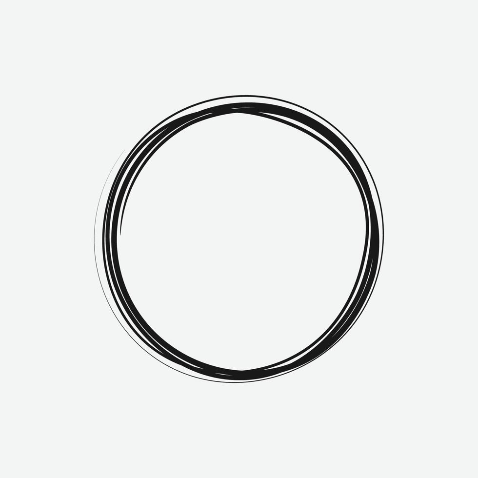 Hand drawn circle line sketch. vector