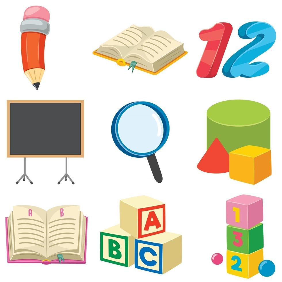 Set Of School Supplies vector