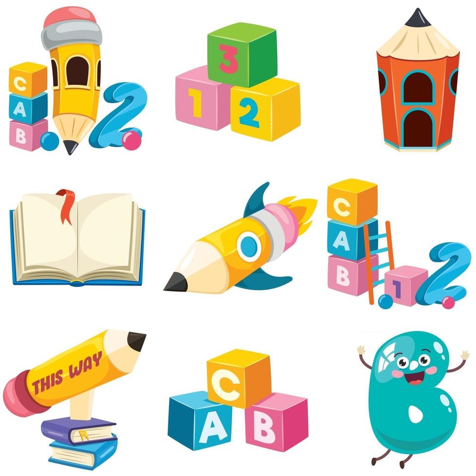 Set Of School Supplies vector